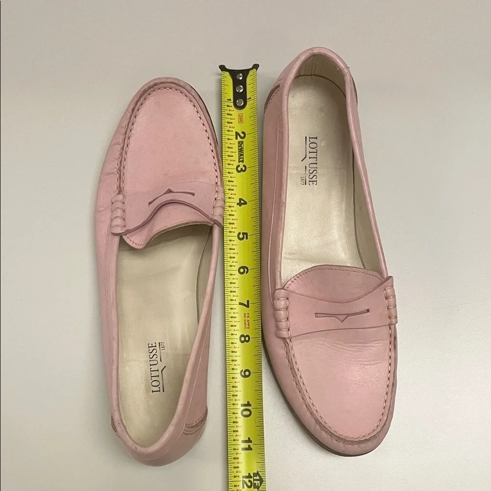 Lottusse Men’s size 7 Pink Leather Penny Loafers / preowned